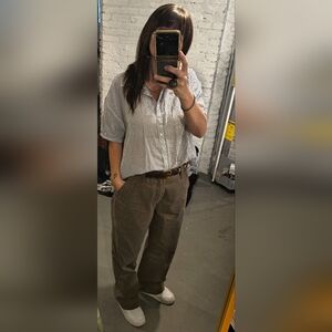 Women's Men's Old Navy 32/32 mocha trouser pant girlfriend